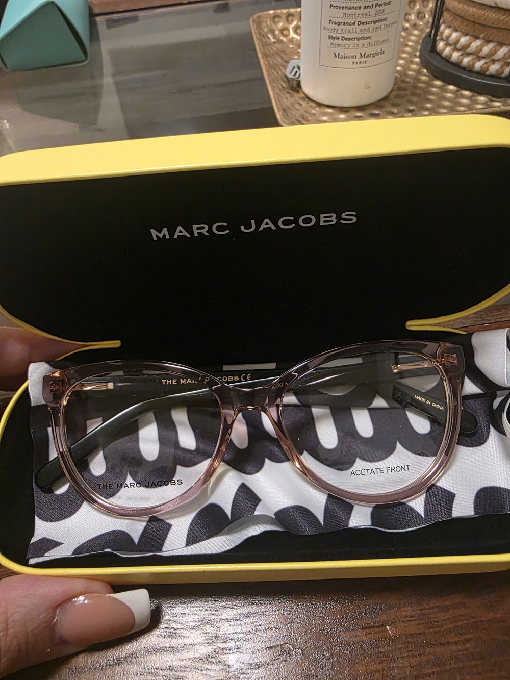 Marc Jacobs Women's Clear Pink Acetate Rx Eyeglasses